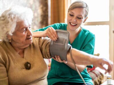 nurse and her senior patient