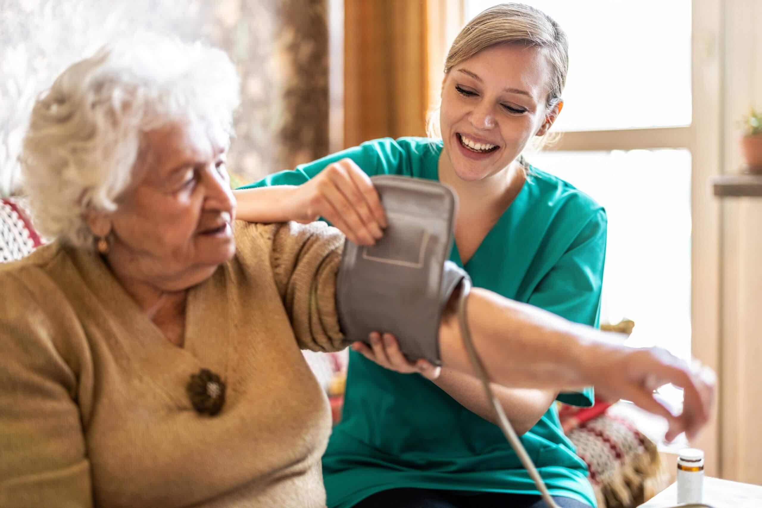 nurse and her senior patient