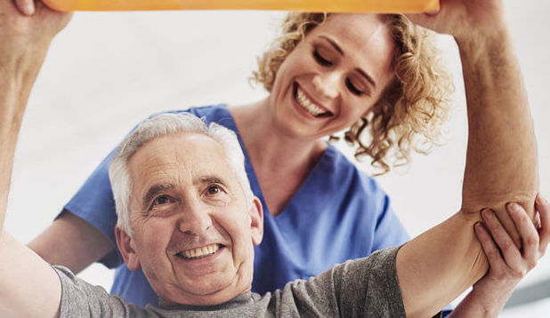 nurse and patient short-term rehabilitation