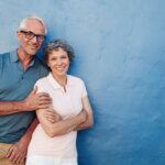 elderly couple smiling